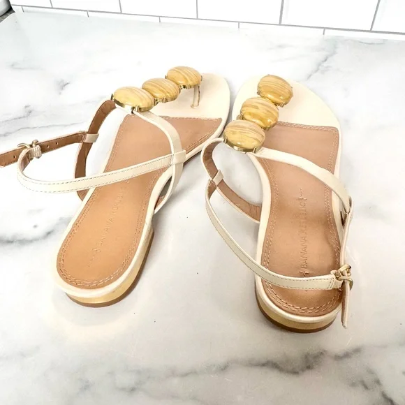 Elegant Cream Sandals with Faux Stones - Picture 8 of 10